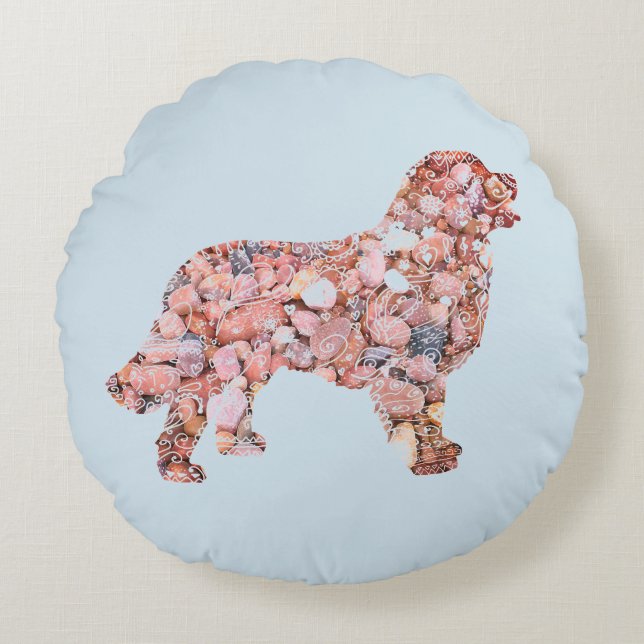 Labrador Hond Mandala Elements Rond werpkussen Kussen (Voorkant)