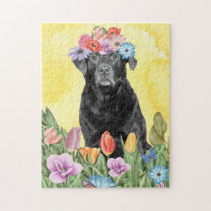 Labrador Hond met Bloemen Lente Legpuzzel