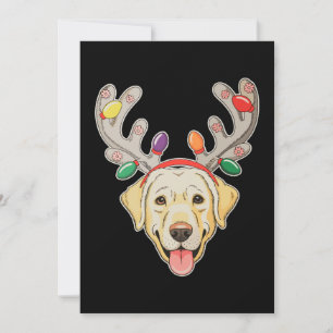 Labrador-hond Rendier-geweien Kerstverlichting Kaart