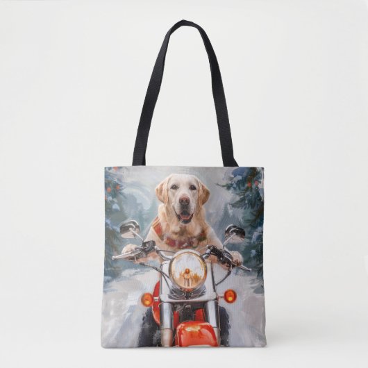 Labrador Hond Rijden Motorfiets Kerstmis Draagtas (Voorkant)