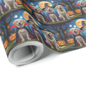 Labrador Honden Pompoen Halloween Grappig Cadeaupapier (Rol Hoek)
