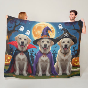 Labrador Honden Pompoen Halloween Grappig Fleece Deken