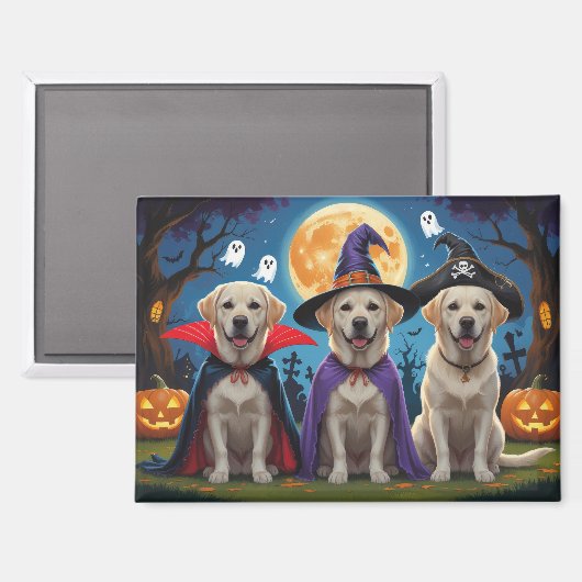 Labrador Honden Pompoen Halloween Grappig Magneet (Voorkant / Achterkant)