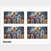Labrador Honden Pompoen Halloween Grappig Rechthoekige Sticker (Vel)