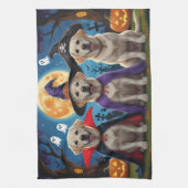 Labrador Honden Pompoen Halloween Grappig Theedoek (Verticaal)