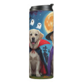 Labrador Honden Pompoen Halloween Grappig Thermosbeker (Gedraaid links)