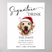 Labrador Hondenbruiloft Handtekening Drink Teken Poster (Voorkant)