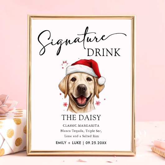 Labrador Hondenbruiloft Handtekening Drink Teken Poster