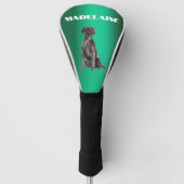 Labrador Hondenliefhebber groen persoonlijk Golfheadcover (Voorkant)