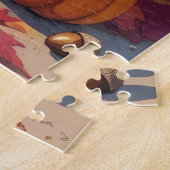 Labrador in de herfst verlaat de Thanksgiving Legpuzzel (Zijkant)