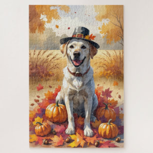 Labrador in de herfst verlaat de Thanksgiving Legpuzzel