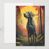 Labrador in het bos tijdens zonsondergang feestdagenkaart (Voorkant / Achterkant)