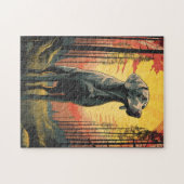 Labrador in het bos tijdens zonsondergang legpuzzel (Horizontaal)