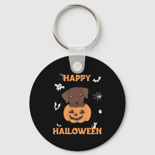 Labrador in Pumpkin Cute Dogs Happy Halloween Sleutelhanger