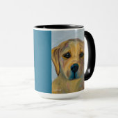 Labrador Jaune Pup | Mug Deux Tons, 45 cl (Devant droit)