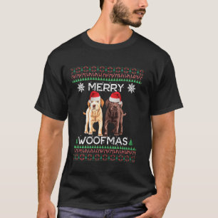 Labrador Kerst Lelijk Geel Lab Chocolade Labra T-shirt