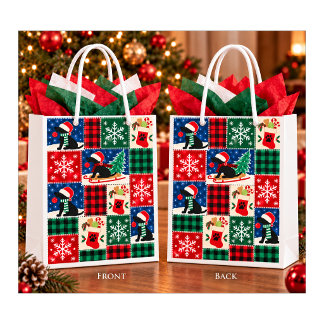 Labrador Kerst Patchwork Quilt Medium Cadeauzakje