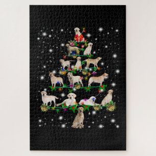 Labrador-kerstboom, afgedekt door vlieglicht legpuzzel