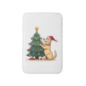 Labrador Kerstboom Helper Badmat (Voorkant Verticaal)