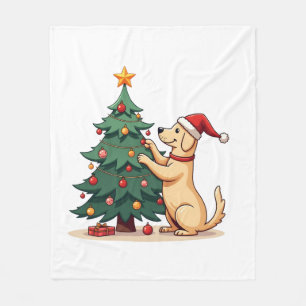 Labrador Kerstboomhulp Fleece Deken