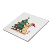 Labrador Kerstboomhulp Tegeltje (Zijkant)