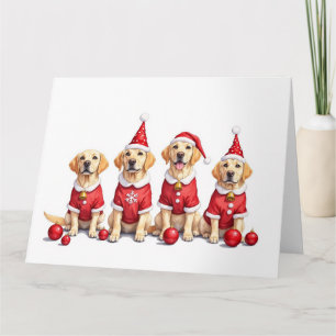 Labrador Kerstjurk Kerstman Hoed Kaart