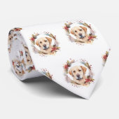 Labrador Kerstkrans Feestelijke Pup Stropdas (Opgerold)