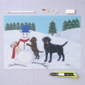 Labrador Kerstmis met Snowman Tissuepapier (Craft)