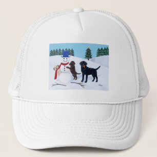 Labrador Kerstmis met Snowman Trucker Pet