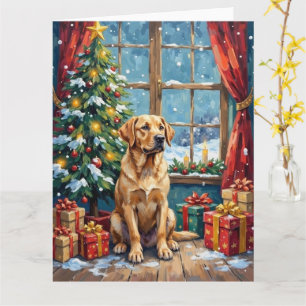 Labrador Kerstmis Onder de Boom Kaart