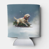 Labrador Kerstsneeuw winter Blikjeskoeler (Achterkant)