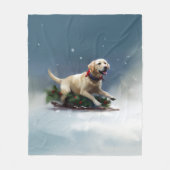 Labrador Kerstsneeuw winter Fleece Deken (Voorkant)