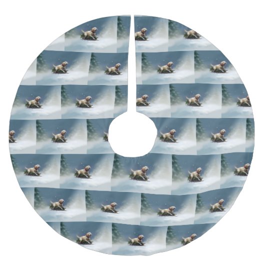 Labrador Kerstsneeuw winter Kerstboom Rok (Voorkant)