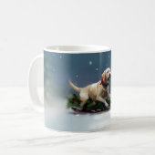 Labrador Kerstsneeuw winter Koffiemok (Voorkant links)