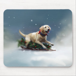 Labrador Kerstsneeuw winter Muismat