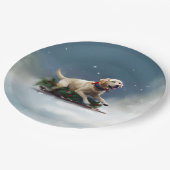 Labrador Kerstsneeuw winter Papieren Bordje (Gekanteld)