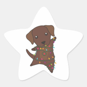 Labrador Kerstsneeuwwinterdieren Dogs Star S Ster Sticker