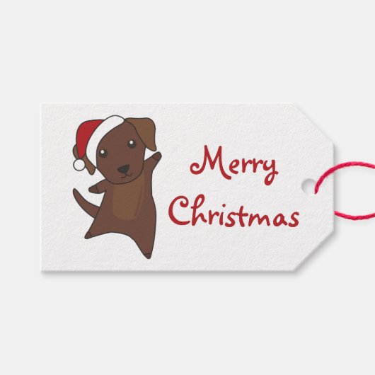 Labrador Kerstsneeuwwinterdieren — Trucke Cadeaulabel (Voorkant (Horizontaal))