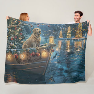 Labrador kerstvakantie fleece deken