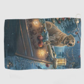 Labrador kerstvakantie golfhanddoek (Horizontaal)