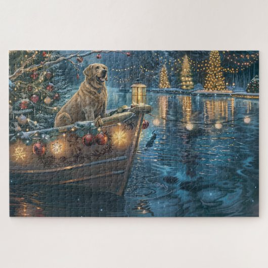 Labrador kerstvakantie legpuzzel (Horizontaal)