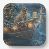 Labrador kerstvakantie papieren bordje (Voorkant)