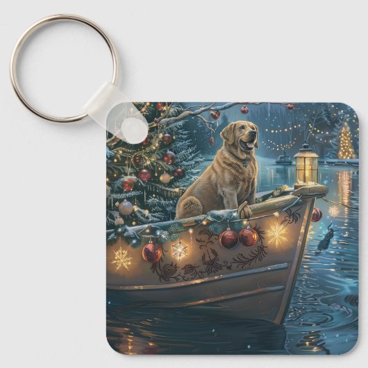 Labrador kerstvakantie sleutelhanger (Voorkant)