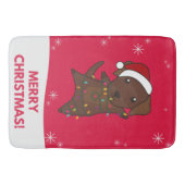 Labrador Kerstwinter Badmat (Voorkant)