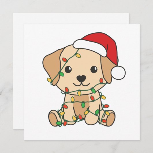 Labrador Kerstwinter Cute Dogs Holiday Card Feestdagenkaart (Voorkant / Achterkant)