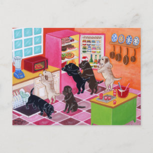 Labrador Kitchen Party Painting Briefkaart
