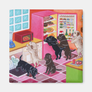 Labrador Kitchen Party Painting Magneet