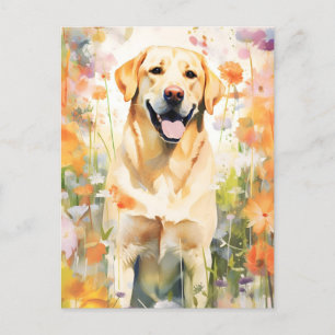 Labrador kleurrijke waterverf kunstwerk briefkaart