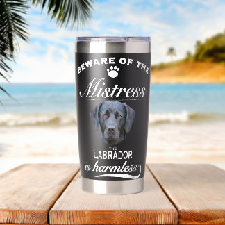 Labrador Labrador Hond Labrador Waarschuwing Meest Geïsoleerde Drinkbeker