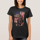 Labrador Labs Patriottische Amerikaanse vlag 4 jul T-shirt (Voorkant)